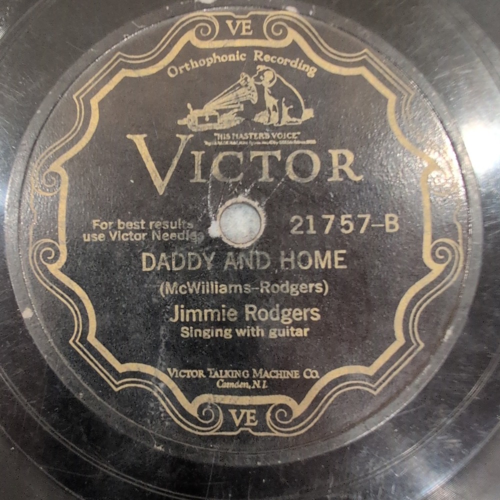 Jimmie Rodgers My Old Pal Daddy and Home Victor 21757 78 RPM Shellac Record - Picture 2 of 4